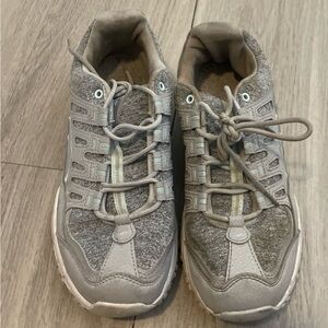 Gray Lace-Up Athletic Sneakers